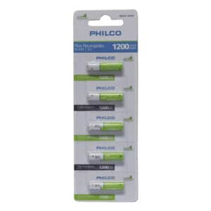blister de 5 unidades de pila philco recargable