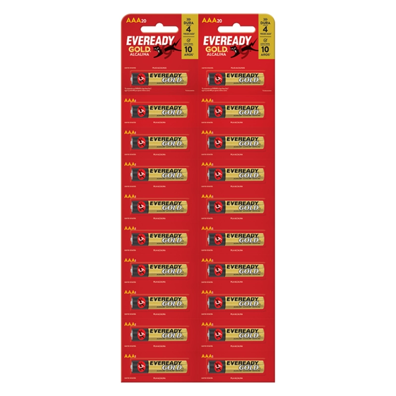 Eveready Gold Alcalina AAA LR03 1.5V Tira 20 Unidades