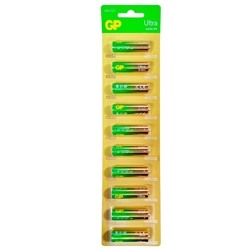 Pila AA Alcalina GP Ultra LR6 1.5V 10 Unidades