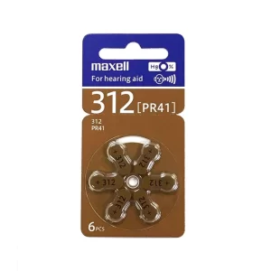 Pila Maxell para Audífonos 312 6 Unidades PR41