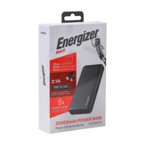 Batería Externa Power Bank Energizer 20.000mAh 2.1A UE20074